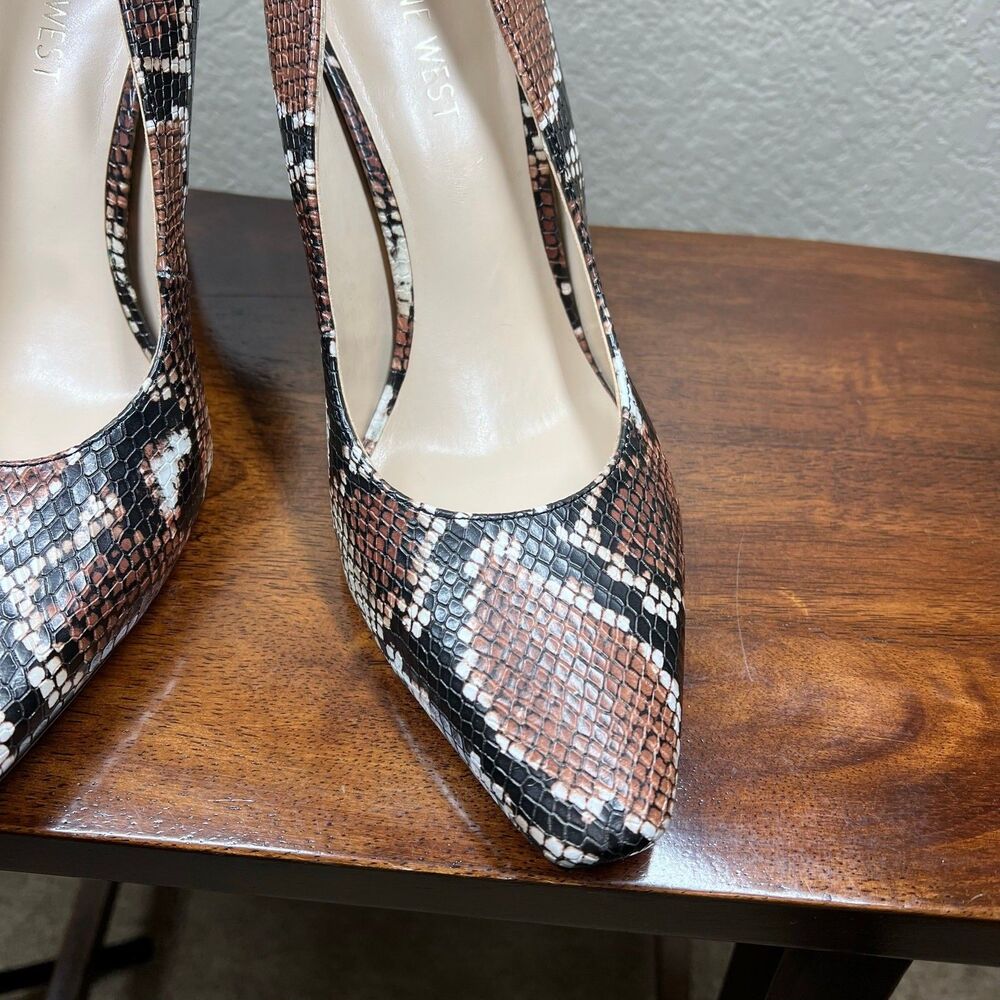 Nine West Pumps Womens Python Snake Print Pointed Toe Stiletto Heels  size 9M - Picture 12 of 15